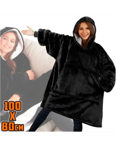 Плед с капюшоном - Huggle Hoodie (черный) (467-1097)