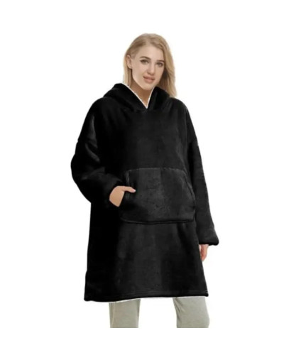 Плед с капюшоном - Huggle Hoodie (черный) (467-1097)